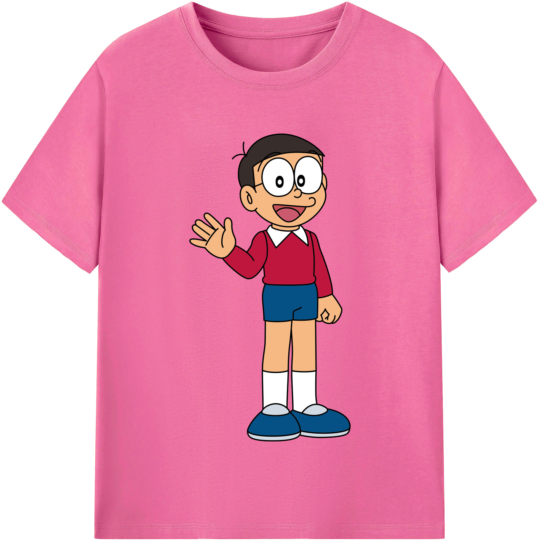 （画像用） ドラえもん 野比 のび太 Doraemon Nobita Nobi レディースカジュアルプリントTシャツ（綿100％）